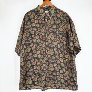 VTG 90s Summa Mens 100% Silk Button Up Shirt XL Regency Luxury Old Money Preppy
